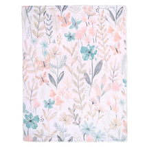 Lambs & Ivy - Baby Blooms Watercolor Floral/Butterfly Soft Fleece Baby Blanket  Image 1