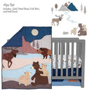 Lambs & Ivy Big Sky Blue/Brown Woodland Animals 4-Piece Baby Crib Bedding Set Image 3