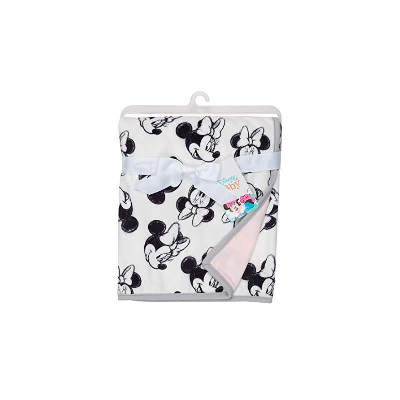 Lambs & Ivy Black & White Minnie Mouse Baby Blanket Image 9