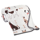 Lambs & Ivy - Bow Wow Dog/Puppy White Minky/Sherpa Fleece Soft Baby Blanket Image 5