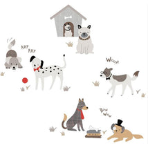 Lambs & Ivy - Bow Wow Gray/Beige Dog/Puppy with Doghouse Wall Decals/Stickers Image 1