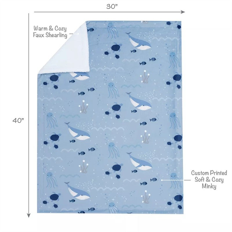 Lambs & Ivy Bubble & Squirt Baby Blanket Image 2