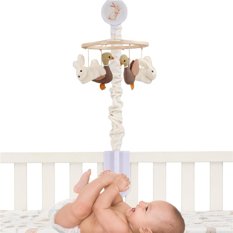 Lambs & Ivy Bunny Hop Organic Cotton Musical Mobile Image 3
