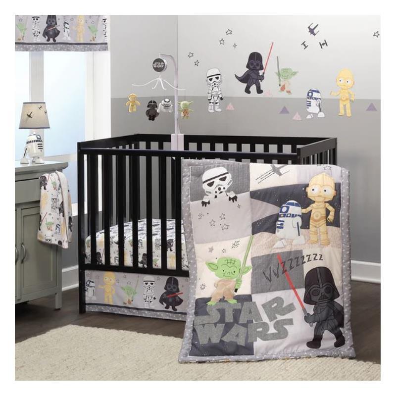 Lambs & Ivy - Classic 3Pk Baby Crib Bedding Set, Yoda/Darth Vader Image 1