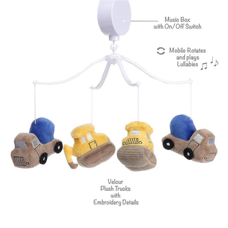 Lambs & Ivy - Construction Zone Musical Baby Crib Mobile Soother Toy Image 5