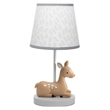 Lambs & Ivy - Deer Park Woodland Taupe Lamp with Gray/White Shade & Bulb Image 1