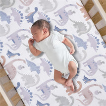 Lambs & Ivy - Dino-Might 100% Cotton Dinosaur Baby/Toddler Fitted Crib Sheet Image 2