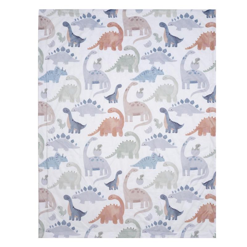 Lambs & Ivy - Dino-Might Ultra-Soft Fleece Watercolor Dinosaur Baby Blanket Image 2