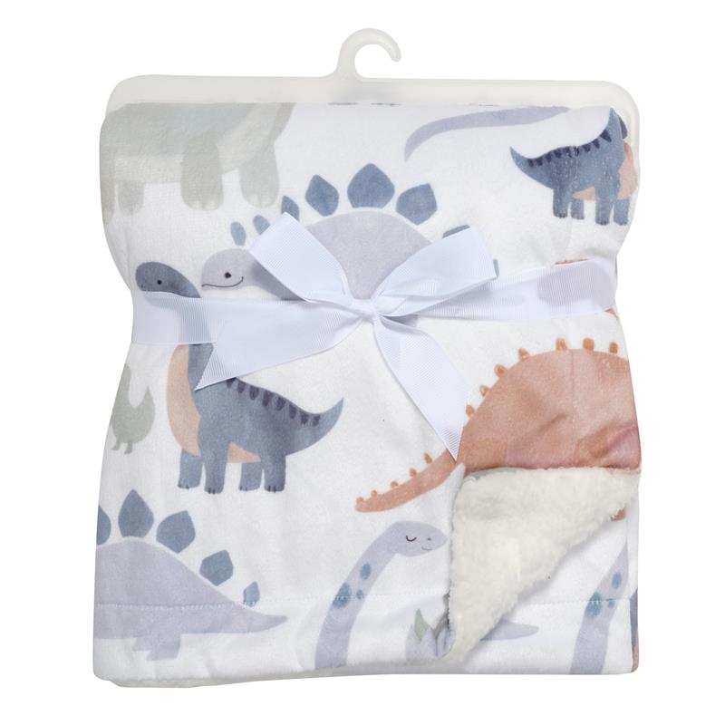 Lambs & Ivy - Dino-Might Ultra-Soft Fleece Watercolor Dinosaur Baby Blanket Image 6
