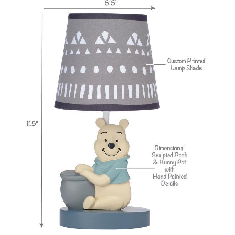 Lambs & Ivy - Disney Baby Forever Pooh Gray Lamp with Shade & Bulb Image 3