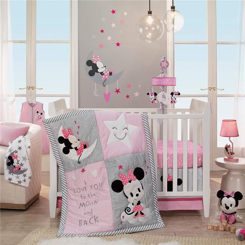 Lambs & Ivy - Disney Baby Minnie Mouse Pink Celestial Lamp with Shade & Bulb Image 3