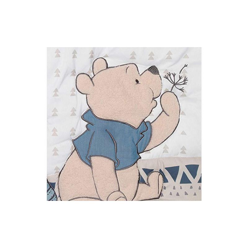 Lambs & Ivy - Disney Forever Pooh 3Piece Baby Crib Bedding Set, Blue Image 4