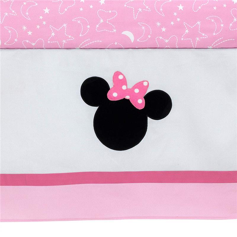 Lambs & Ivy Disney Minnie Mouse 4-Piece Crib Bedding Set, Gray/Pink Image 7
