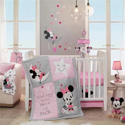 Lambs & Ivy - 4Pk Disney Baby Minnie Mouse Nursery Crib Bedding Set, Pink Image 1