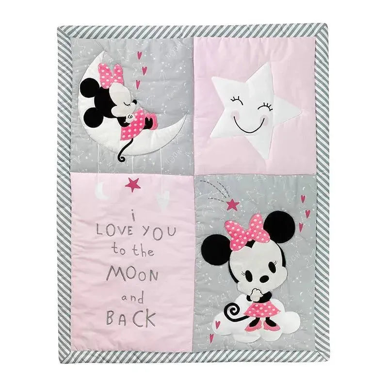 Lambs Ivy 4Pk Disney Baby Minnie Mouse Nursery Crib Bedding Set, P