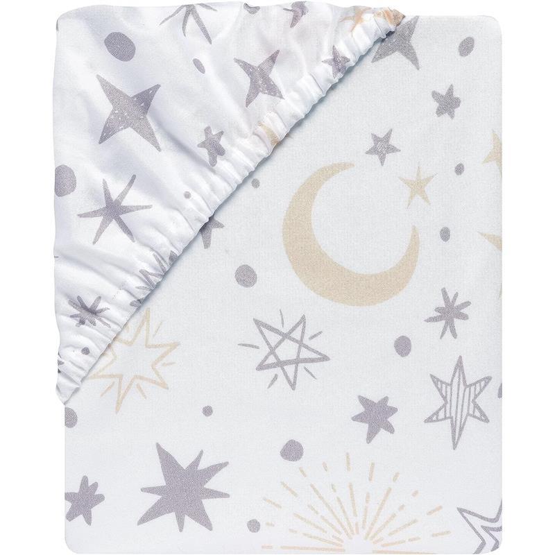 Lambs & Ivy - Goodnight Moon Fitted Crib Sheet, Moon/Stars Image 3