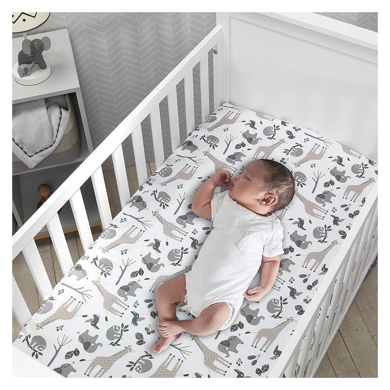 Lambs & Ivy Jungle Baby Crib Fitted Sheet Image 2