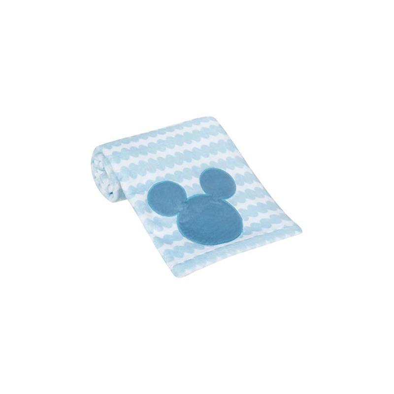 Lambs & Ivy Light Blue Mickey Mouse Baby Blanket Image 1