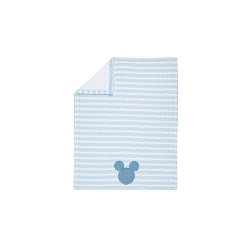 Lambs & Ivy Light Blue Mickey Mouse Baby Blanket Image 3
