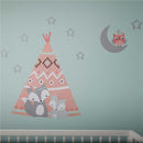 Lambs & Ivy Little Spirit Fox Jumbo Wall Decals in Coral/Teal, 4-Pack Image 5