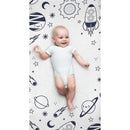 Lambs & Ivy Milky Way Fitted 100% Cotton Star Crib Sheet, Blue/White/Modern Image 5