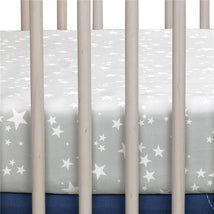 Lambs & Ivy - Milky Way Fitted 100% Cotton Star Crib Sheet, Grey Image 2