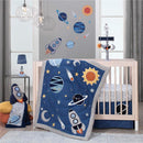 Lambs & Ivy Milky Way Rocket Ship Nursery Throw Pillow Plush, Blue/Grey Image 5