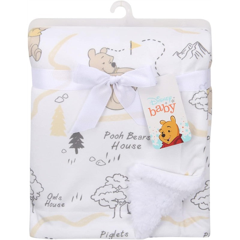 Lambs & Ivy Minky Sherpa Baby Blanket, Winnie and the Pooh Image 4