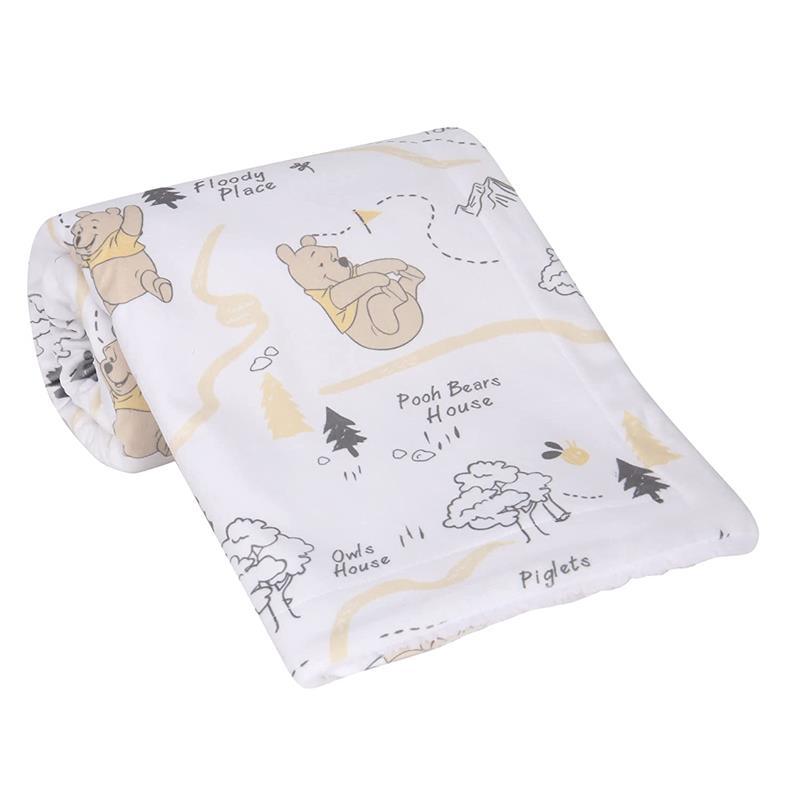 Lambs & Ivy Minky Sherpa Baby Blanket, Winnie and the Pooh Image 3