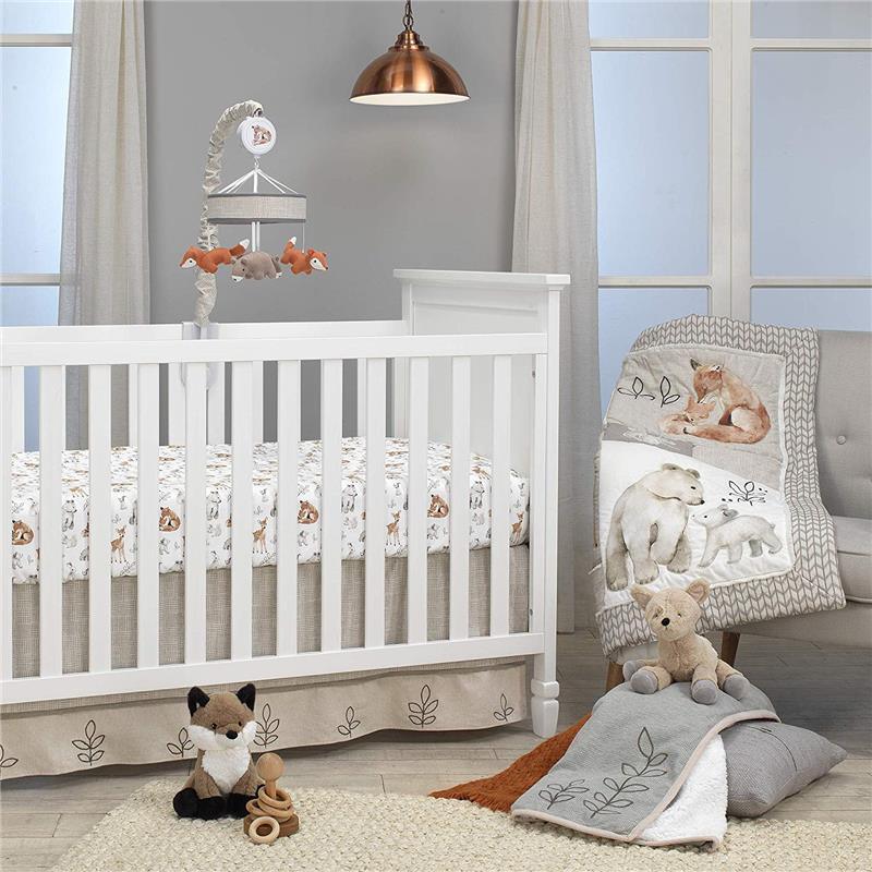 Lambs & Ivy - Painted Forest 4-Piece Crib Bedding Set, Gray Image 3