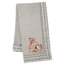 Lambs & Ivy - Painted Forest Fox Coral Fleece Baby Blanket, Gray Image 1