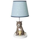 Lambs & Ivy - Sierra Sky Blue/Brown Bear Nursery Lamp with Shade & Bulb Image 1