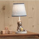Lambs & Ivy - Sierra Sky Blue/Brown Bear Nursery Lamp with Shade & Bulb Image 3
