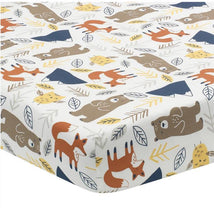 Lambs & Ivy - Sierra Sky Woodland Bear/Fox 100% Cotton Baby Fitted Crib Sheet Image 1