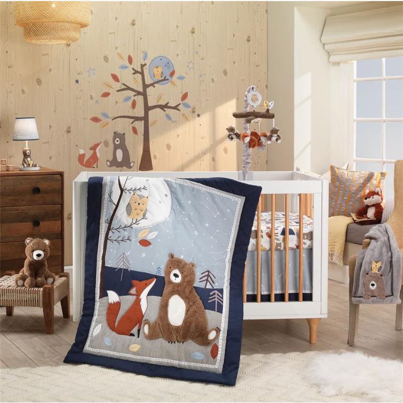 Lambs & Ivy - Sierra Sky Woodland Bear/Fox 100% Cotton Baby Fitted Crib Sheet Image 5