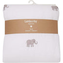 Lambs & Ivy Signature Elephant Linen Embroidered Baby Crib Quilt Image 3