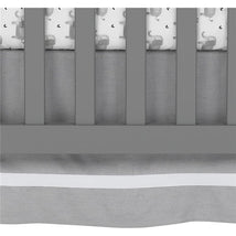 Lambs & Ivy - Signature Gray Linen with White Trim 4-Sided Crib Skirt Image 1