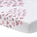 Lambs & Ivy Signature Heart To Heart Pink/White Fitted Crib Sheet Image 1