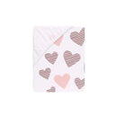 Lambs & Ivy Signature Heart To Heart Pink/White Fitted Crib Sheet Image 4