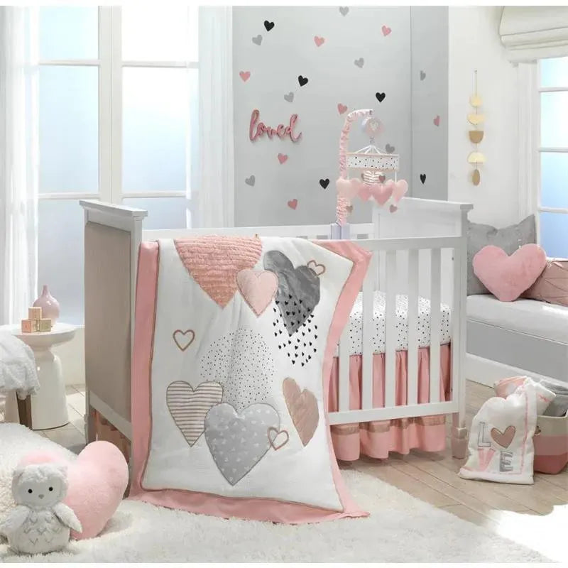 Lambs & Ivy - Signature Heart to Heart Soft Pink Decorative Pillow Image 2