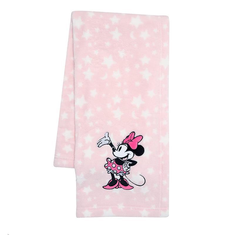 Lambs & Ivy Soft Fleece Baby Blanket, Minnie Mouse Image 1