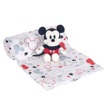 Lambs & Ivy Swaddle Blanket & Plush Toy Gift Set, Mickey Mouse Image 1