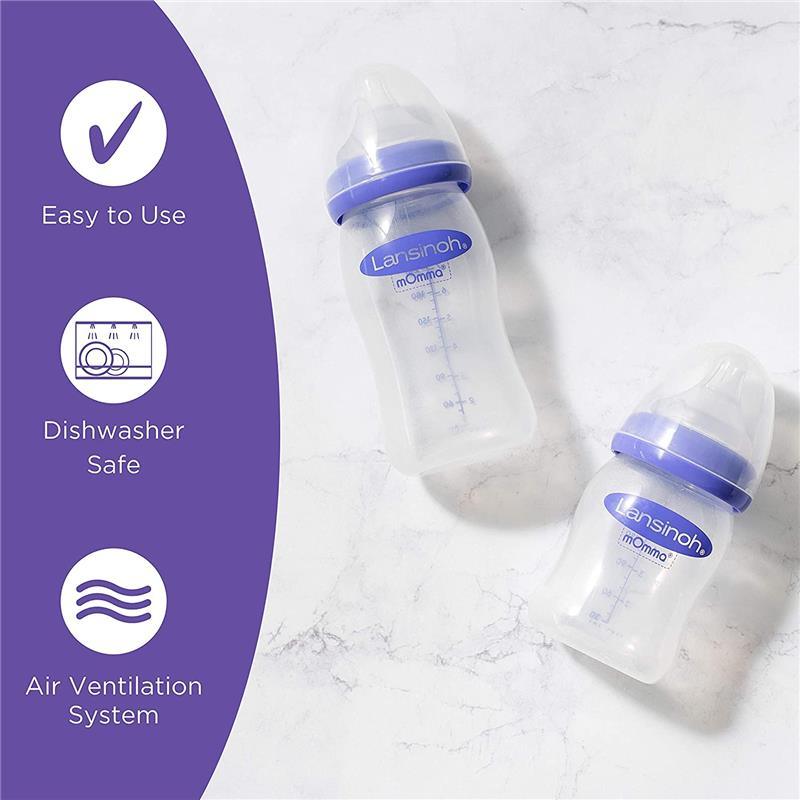 Lansinoh - Breastfeeding Bottles with NaturalWave Nipple, 8Oz