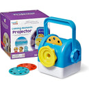 Calming Moments Projector in blue and yellow with accessories and packaging, designed for relaxation and mindfulness activities.