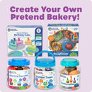 Learning Resources birthday cake playset alongside doughnut and cupcake toys, promoting imaginative pretend baking.