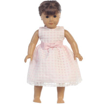 Lito - Baby Dolls Organza Dress With Burnout Squares, Light Pink Image 1