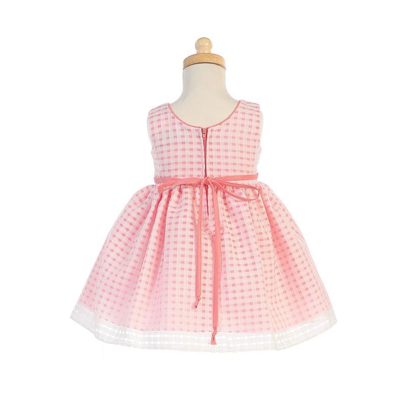 Lito - Baby Dolls Organza Dress With Burnout Squares, Light Pink Image 2
