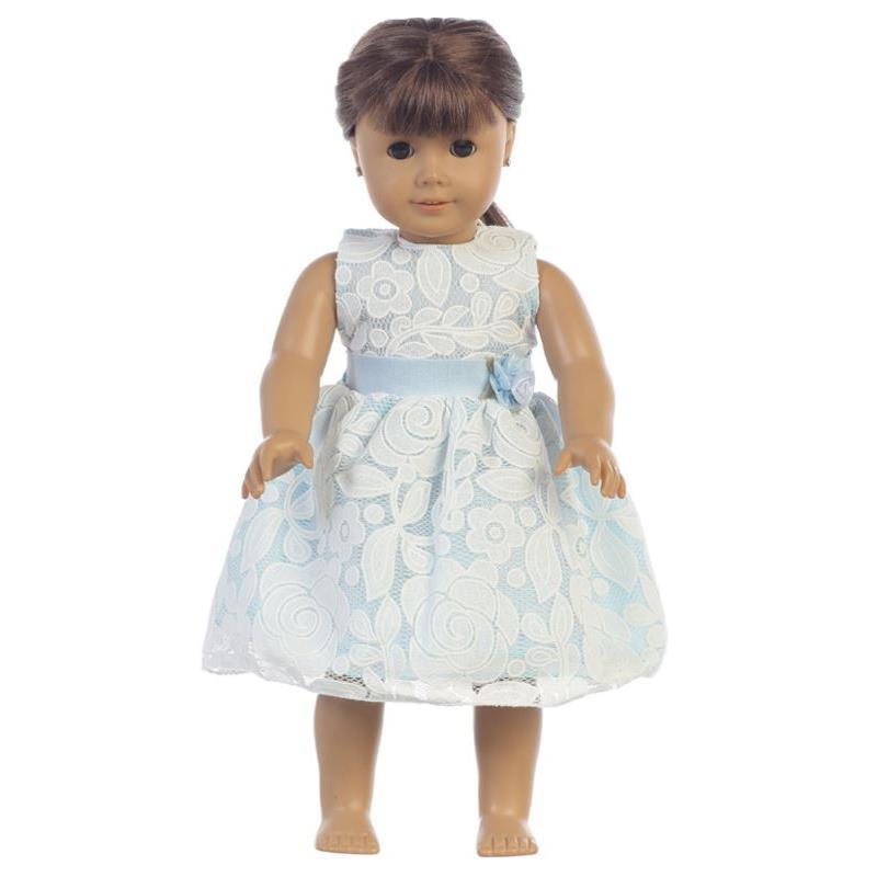 Lito - Baby Dolls Tulle Dress With Floral Design, Blue Image 1