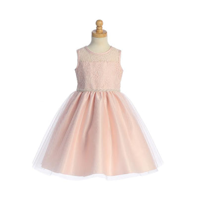 Lito Baby Girl Dress Lace & Tulle Dess, Light Pink  Image 1