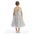 Lito - Baby Girl Dress Shantung & Sparkle Tulle With Sequins V-Back Trim Image 2